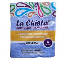 Салфетка вискозная перфорированная La Chista Universal 30х38 см, 4шт *45 - 4627087921170