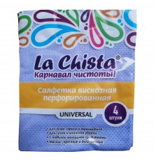 Салфетка вискозная перфорированная La Chista Universal 30х38 см, 4шт *45 - 4627087921170