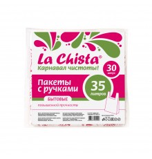 Пакеты с ручками 35л./30шт. (с логотипом) La Chista, *50 - 4627087921194