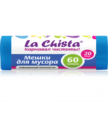 Мешки для мусора Повышенной прочности La Chista 60л./20шт. Синие/12 мкм, *24 - 4627087920180