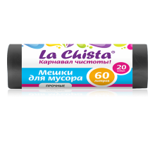 Мешки для мусора Прочные La Chista 60л./20шт. Черные/10 мкм, *24 - 4627087920159