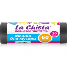 Мешки для мусора Прочные La Chista 60л./20шт. Черные/10 мкм, *24 - 4627087920159
