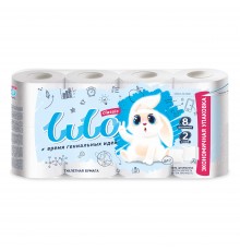 Туалетная бумага LuLo Classic 2-х слойная, белая с теснением, 100% целлюлозы, 8шт *6, 4627087924638