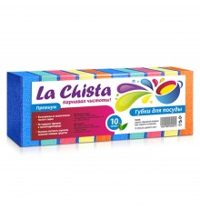 Губки для посуды La Chista Премиум 95х65х30 мм, 10шт *24, 4627087920012