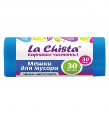Мешки для мусора Повышенной прочности La Chista 30л./30шт. Синие/10 мкм, *35 - 4627087920173